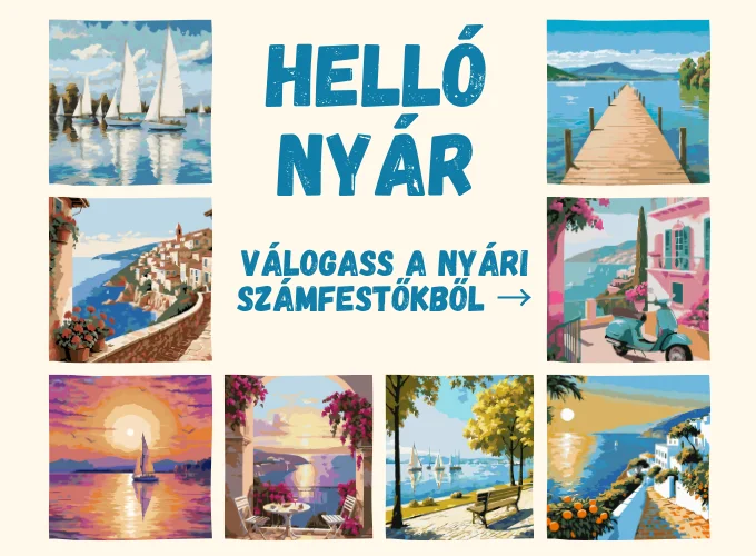 Nyári élmények vásznon Fedezd fel a nyár legszebb tájait és színeit számfestő készleteinkkel.
