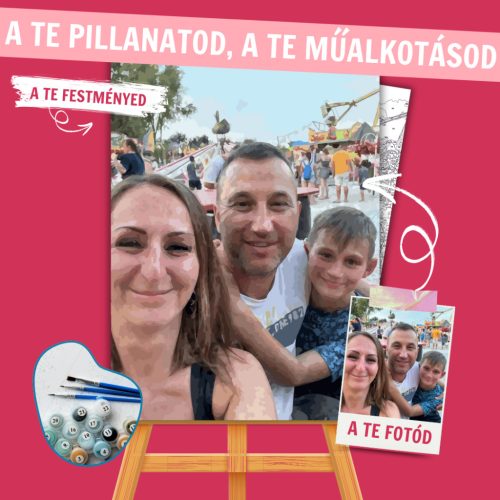 Számfestő Saját fotó alapján - választható méret - teljes készlet - Számfestő.hu - 60×70cm - keretre feszítve