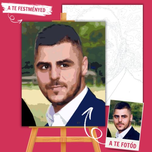 Számfestő Saját fotó alapján - választható méret - teljes készlet - Számfestő.hu - 40×50cm - keret nélkül