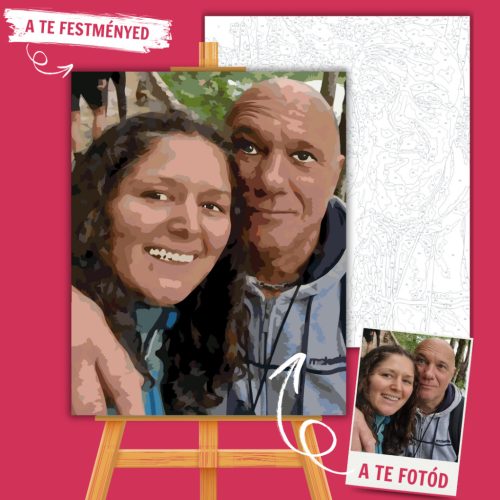 Számfestő Saját fotó alapján - választható méret - teljes készlet - Számfestő.hu - 60×70cm - keretre feszítve