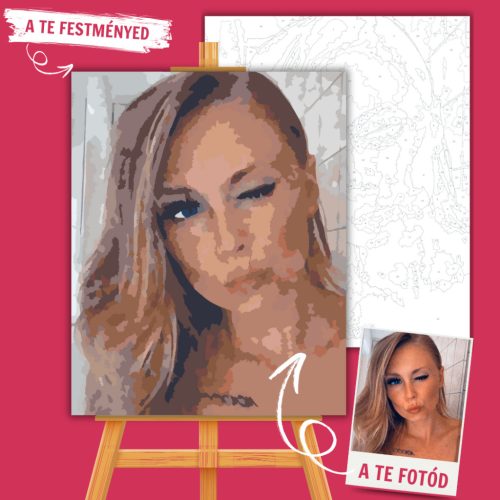 Számfestő Saját fotó alapján - választható méret - teljes készlet - Számfestő.hu - 60×70cm - keretre feszítve