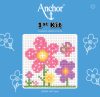 Virágok Keresztszemes Hímzőkészlet Gyerekeknek - Anchor 1st Kit, 10x10 cm