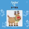 Rénszarvas Keresztszemes Hímzőkészlet Gyerekeknek - Anchor 1st Kit, 10x10 cm  (UTOLSÓ DARAB)
