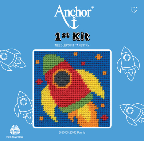 Űrhajó Gobelin Hímzőkészlet Gyerekeknek és Kezdőknek - Anchor 1st Kit 10x10 cm