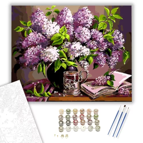 Orgona Virág - számfestő készlet - Számfestő.hu - 50×60cm - keretre feszítve