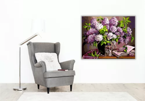 Orgona Virág - számfestő készlet - Számfestő.hu - 40×50cm - keret nélkül