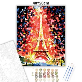 Eiffel Torony Ősszel - számfestő készlet - Számfestő.hu - 40×50cm - Keret nélkül