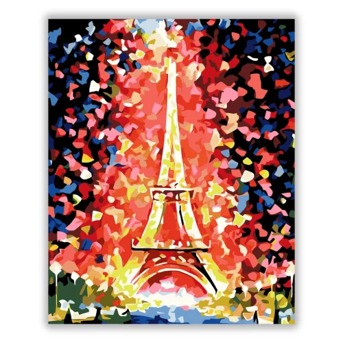 Eiffel Torony Ősszel - számfestő készlet - Számfestő.hu - 40×50cm - Keret nélkül
