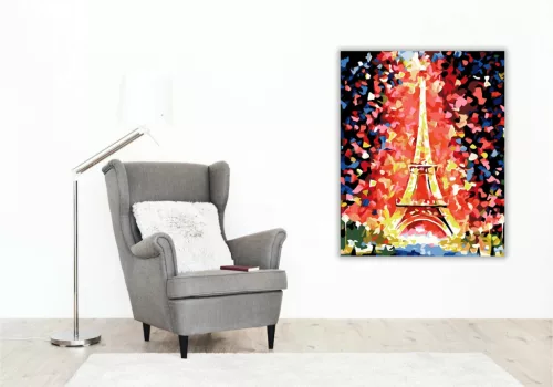 Eiffel Torony Ősszel - számfestő készlet - Számfestő.hu - 40×50cm - Keret nélkül