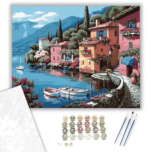Kis Öböl Velencében - számfestő készlet - Számfestő.hu - 80×100cm - keret nélkül