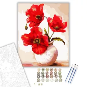 Pipacs Virág - számfestő készlet - Számfestő.hu - 40×50cm - keret nélkül