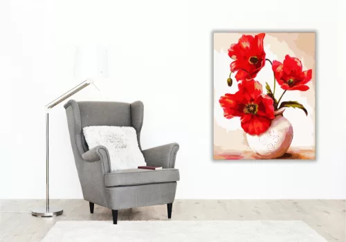 Pipacs Virág - számfestő készlet - Számfestő.hu - 50×60cm - keret nélkül