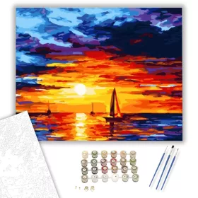 Kis Vitorláshajók - számfestő készlet - Számfestő.hu - 40×50cm - keret nélkül