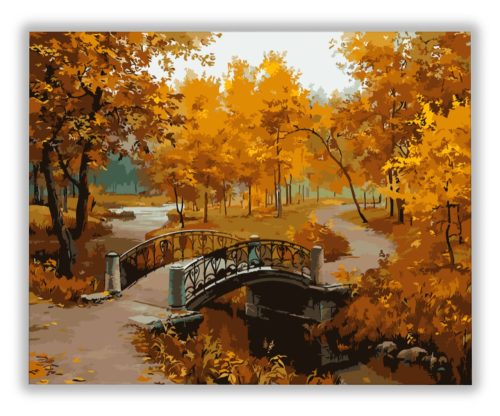 Híd az Őszi Erdőben - számfestő készlet