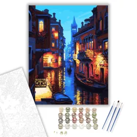 Velence Éjjel - számfestő készlet - Számfestő.hu - 40×50cm - keret nélkül
