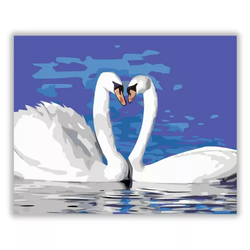 Hattyúk - számfestő készlet - Számfestő.hu - 40×50cm - Keret nélkül