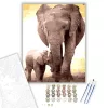 Elefántok - számfestő készlet - Számfestő.hu - 80×100cm - keretre feszítve