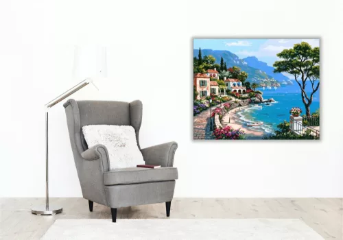 Virágok A Strandon - számfestő készlet - Számfestő.hu - 50×60cm - keret nélkül