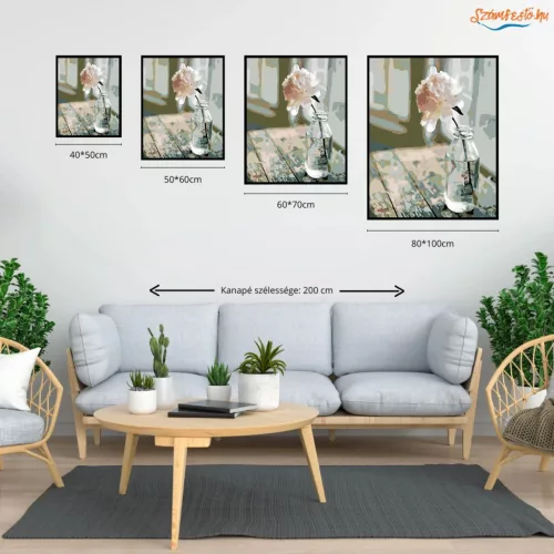 Egy Virág - számfestő készlet - Számfestő.hu - 80×100cm - Keret nélkül