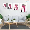 Flamingo Fej - számfestő készlet - Számfestő.hu - 40×50cm - Keret nélkül