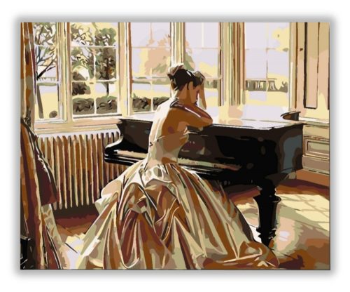 Zongorázó Nő - számfestő készlet