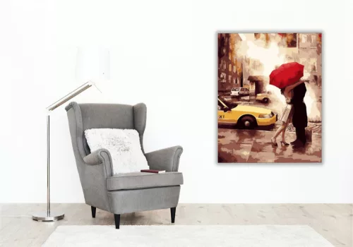 Szerelem New Yorkban - számfestő készlet - Számfestő.hu - 40×50cm - keret nélkül