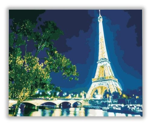 Eiffel Torony Kivilágítva - számfestő készlet