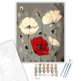 Pipacsok - számfestő készlet - Számfestő.hu - 40×50cm - keret nélkül