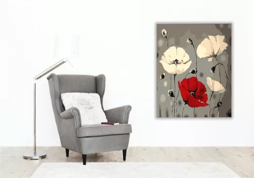 Pipacsok - számfestő készlet - Számfestő.hu - 60×70cm - keret nélkül