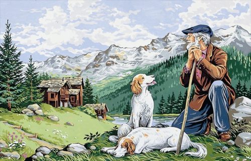 Pásztor - Royal Paris - Előfestett Gobelin Hímzőkanava 60x90 cm