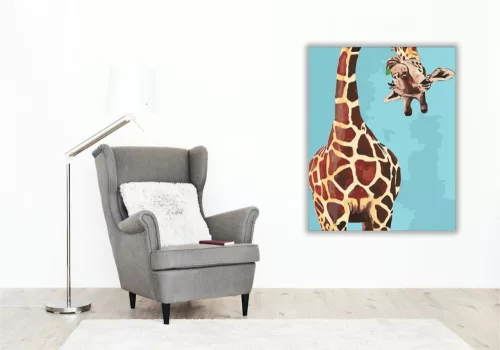 Őrűlt Zsiráf - számfestő készlet - Számfestő.hu - 40×50cm - keret nélkül
