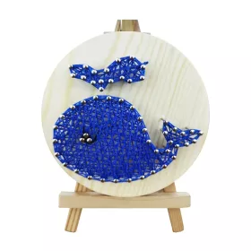   Kék bálna - fonalgrafika készlet (String Art Kit, 11x11cm)