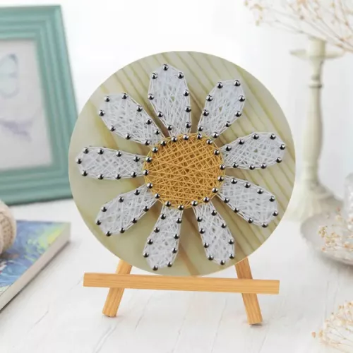 Kamilla virág - fonalgrafika készlet (String Art Kit, 11x11cm)