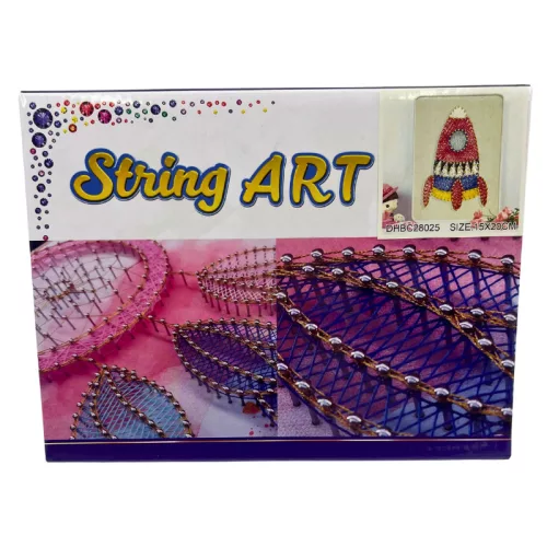 Rakéta - fonalgrafika készlet (String Art Kit, 15x20cm)