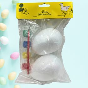   Festhető hungarocell tojások, festékkel és ecsettel - Húsvéti tojásfestő készlet