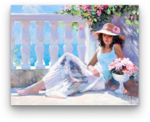 Nő a Verandán - számfestő készlet kezdőknek (30x40cm)