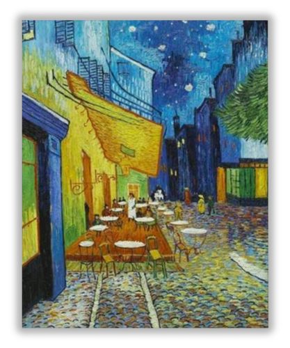 Kávéház Terasza Éjjel - számfestő készlet kezdőknek (30x40cm)