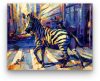Zebra a Zebrán - akciós számfestő készlet (30x40cm)