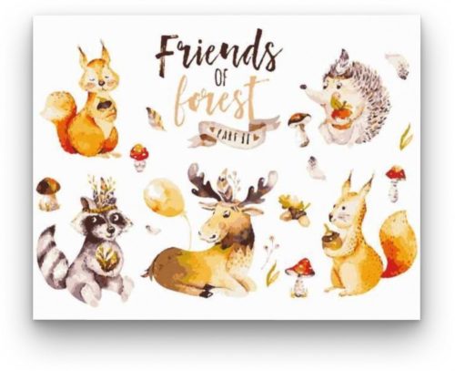Friends of Forest - akciós számfestő készlet (50x65cm)