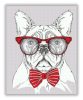Szemüveges Francia Bulldog - számfestő készlet kezdőknek (50x65cm)