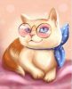 Macska Szemüvegben  - gyémántszemes kirakó