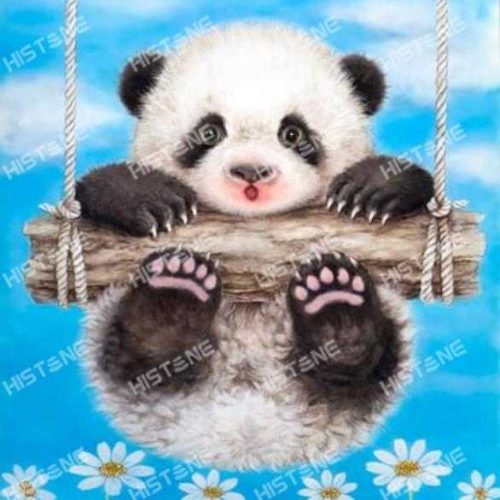 Kölyök Panda Játszik  - gyémántszemes kirakó