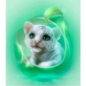 Aranyos Fehér Tigris  - gyémántszemes kirakó