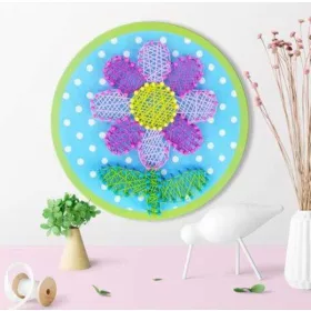   Lila virág - fonalgrafika készlet (String Art Kit, 20x20cm)
