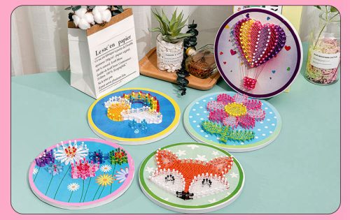 Lila virág - fonalgrafika készlet (String Art Kit, 20x20cm)