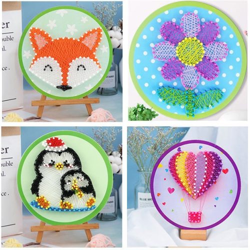 Lila virág - fonalgrafika készlet (String Art Kit, 20x20cm)