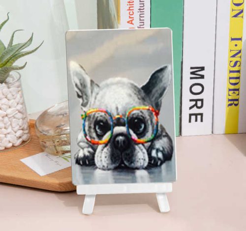 Szemüveges kutya - gyémántszemes tábla kirakó