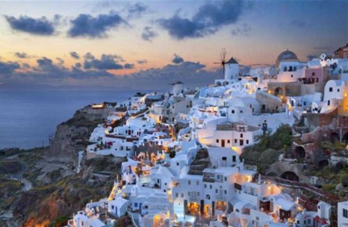 Santorini Távolból Nézve - gyémántszemes kirakó