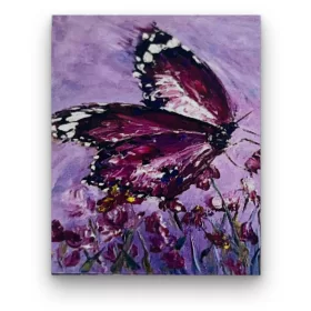   Lilás pillangó - előszínezett számfestő készlet (30x40cm)