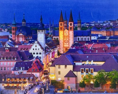 Városi este - előszínezett számfestő készlet (50x65cm)